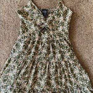 Green and floral dress